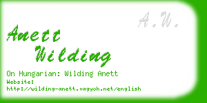 anett wilding business card